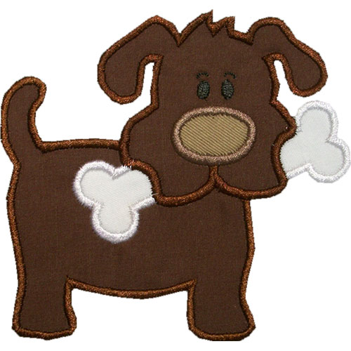 Dog and Bone Applique Design